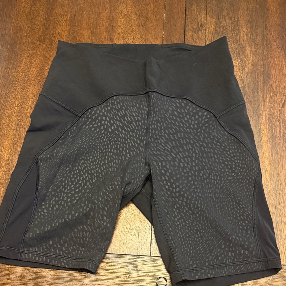 lululemon athletica Black Patterned Bike Shorts